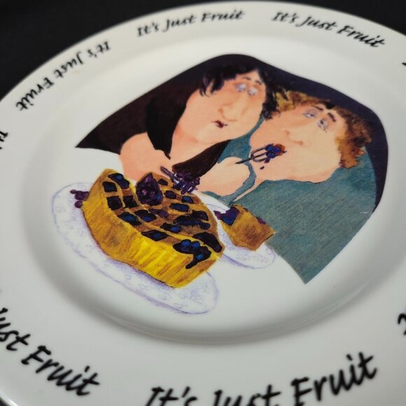 Its Just Fruit Dessert Plate Original Art By Erika Oller For House Of Prill 7.5" - Picture 4 of 7